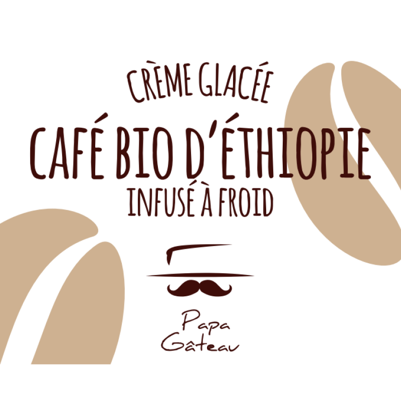 Crème glacée café bio d&rsquo;Éthiopie      infusé à froid
